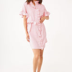 Abbey Glass Dress Katie Dress Salmon Tufted Cotton