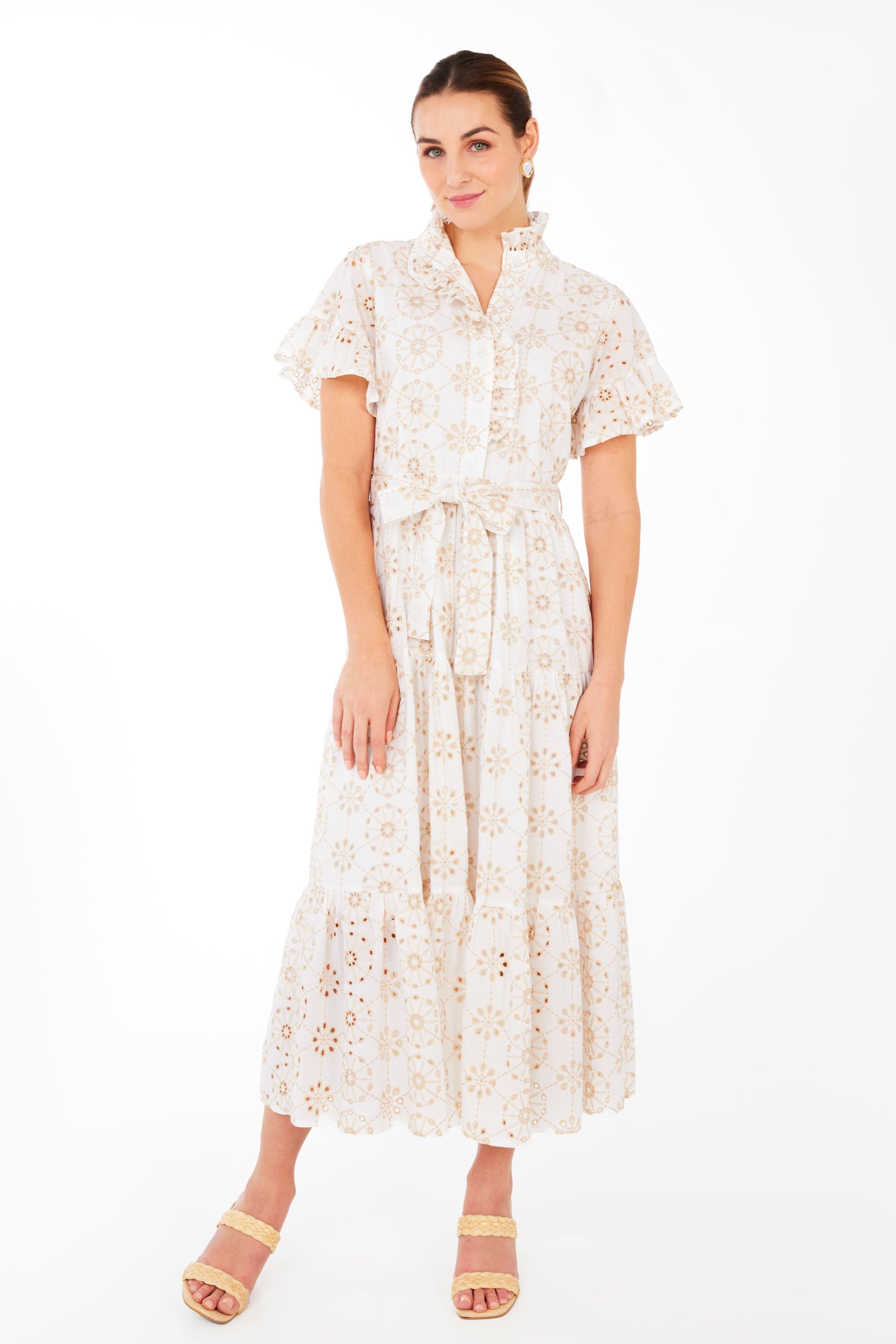 Abbey Glass Dress Sadie Maxi Dress White Medallion Eyelet