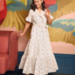 Abbey Glass Dress Sadie Maxi Dress White Medallion Eyelet