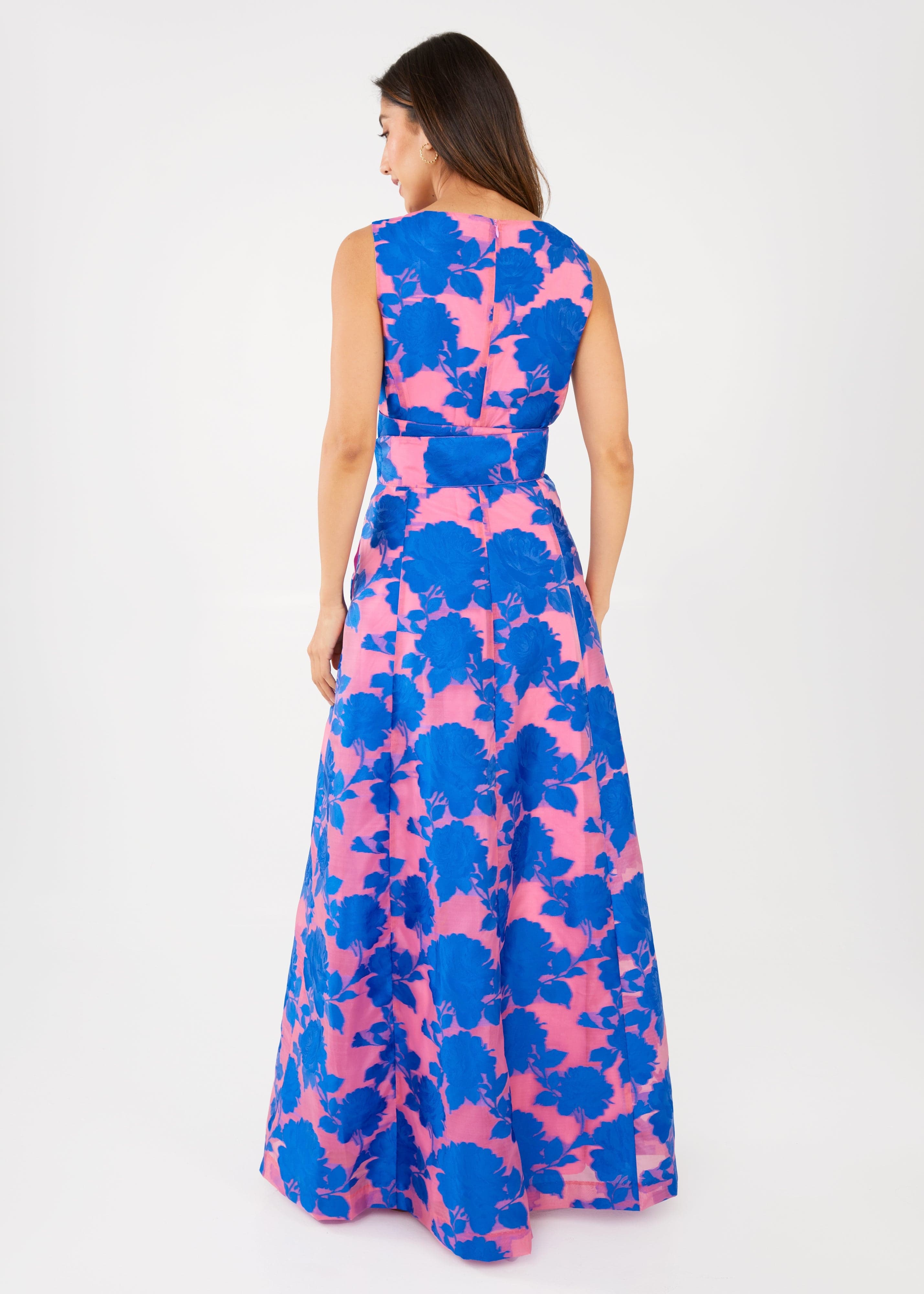 Abbey Glass Dresses Arden Gown Pink and Blue Tea Rose Organza
