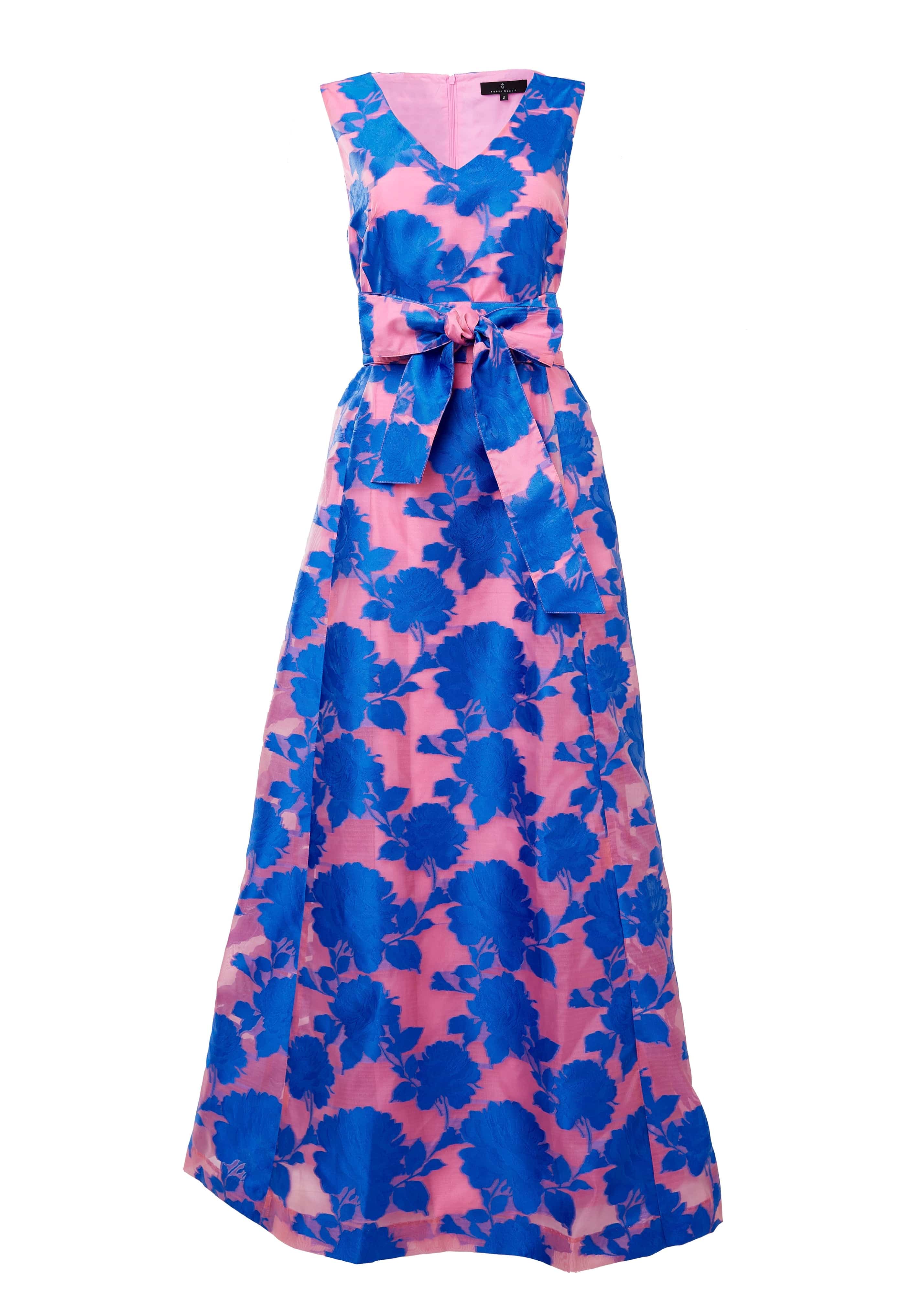 Abbey Glass Dresses Arden Gown Pink and Blue Tea Rose Organza