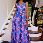 Abbey Glass Dresses Arden Gown Pink and Blue Tea Rose Organza