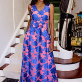 Abbey Glass Dresses Arden Gown Pink and Blue Tea Rose Organza