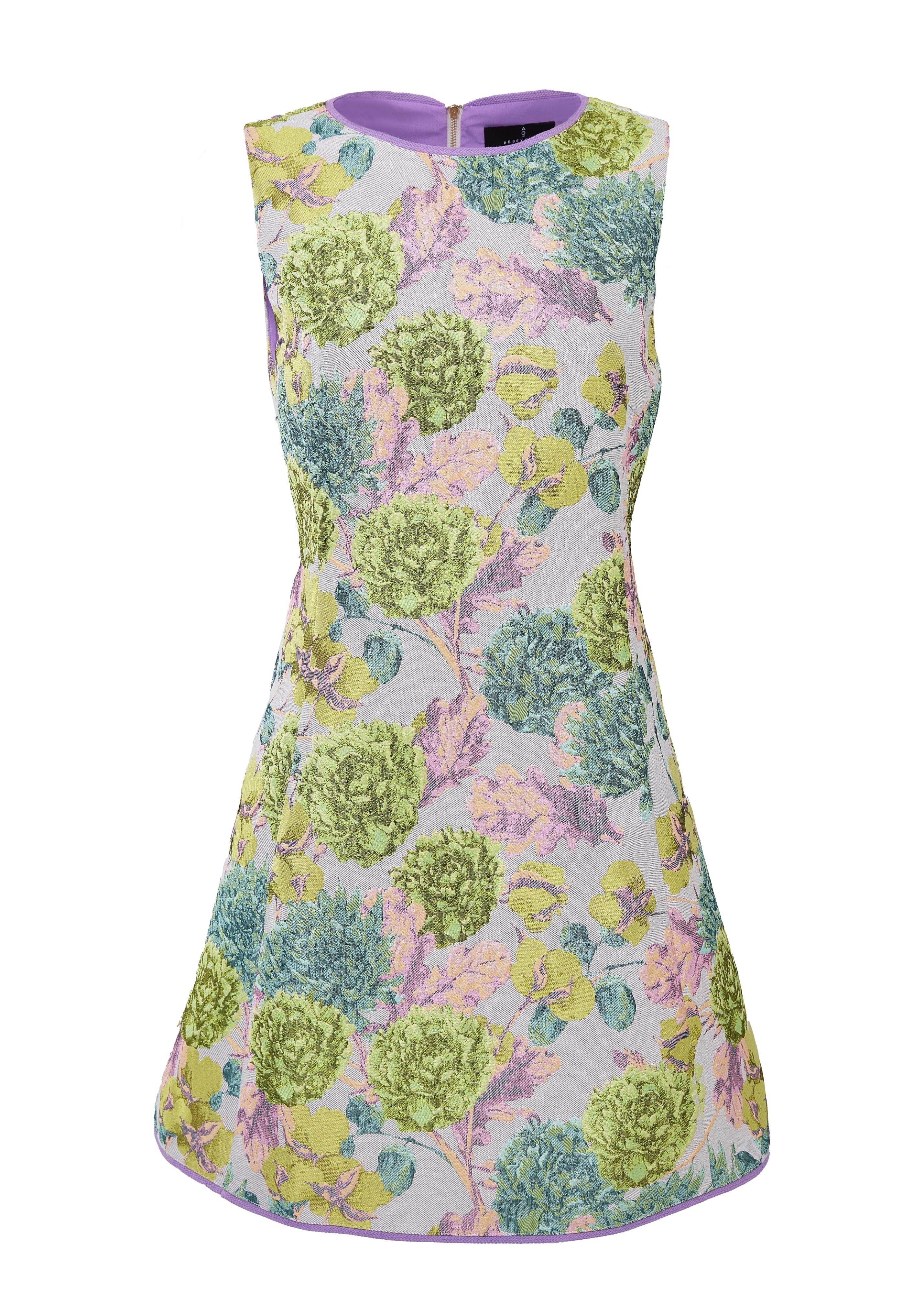 Abbey Glass Dresses Avery Dress Chartreuse Vintage Dahlia Jacquard