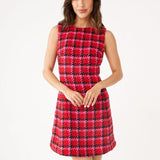 Abbey Glass Dresses Avery Dress Red Multi Houndstooth