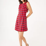 Abbey Glass Dresses Avery Dress Red Multi Houndstooth