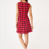 Abbey Glass Dresses Avery Dress Red Multi Houndstooth