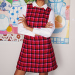 Abbey Glass Dresses Avery Dress Red Multi Houndstooth