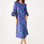 Abbey Glass Dresses Bronwyn Dress Purple Floral Silhouette Jacquard