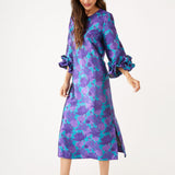 Abbey Glass Dresses Bronwyn Dress Purple Floral Silhouette Jacquard