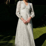 Abbey Glass Dresses Brooke Gown White Silver Organza
