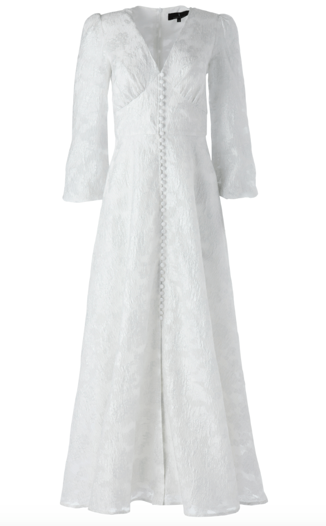Abbey Glass Dresses Brooke Gown White Silver Organza