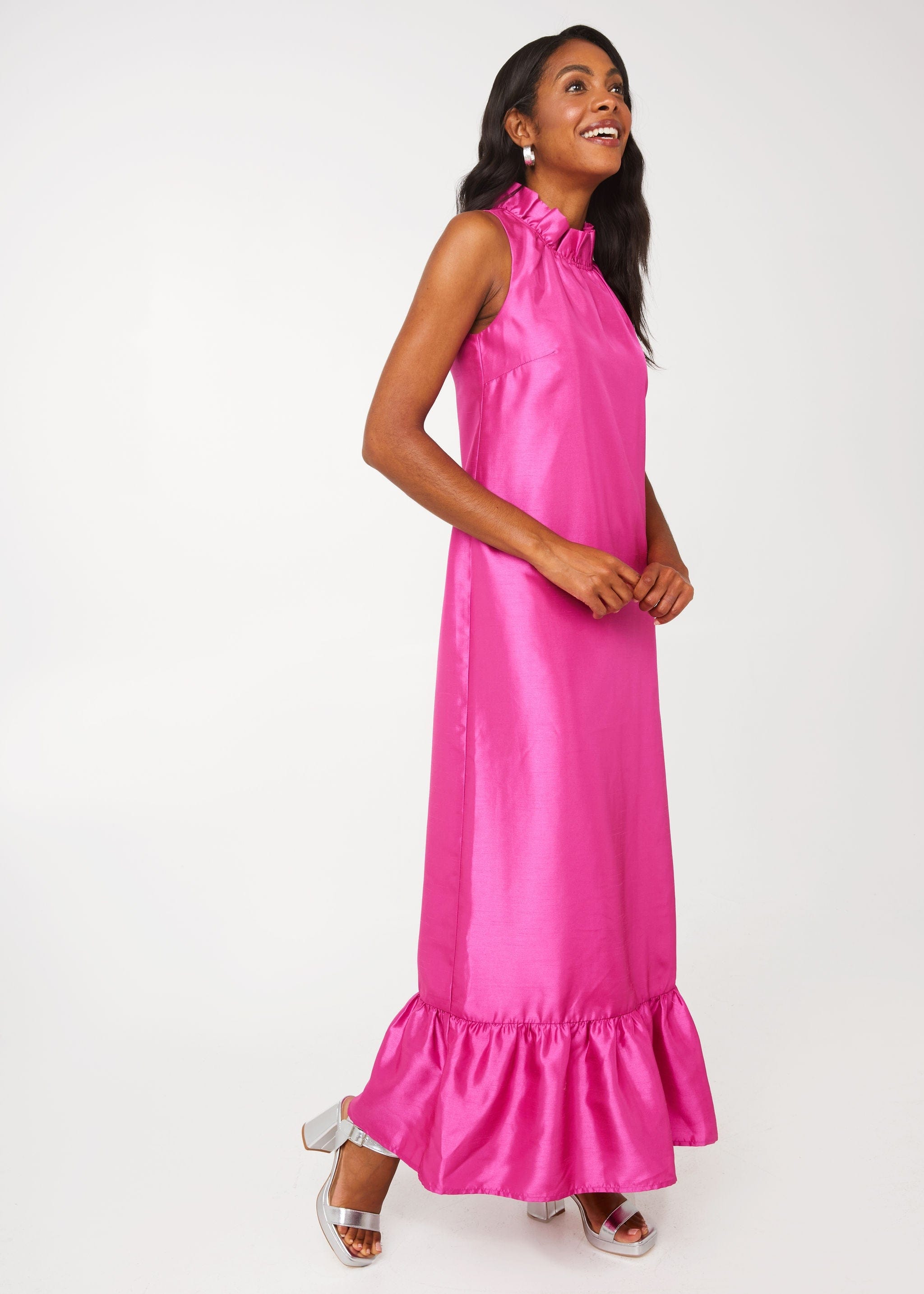 Abbey Glass Dresses Camille Gown Hot Pink Dupioni