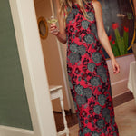 Abbey Glass Dresses Camille Gown Hot Pink Vintage Dahlia Jacquard