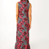 Abbey Glass Dresses Camille Gown Hot Pink Vintage Dahlia Jacquard