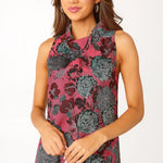 Abbey Glass Dresses Camille Gown Hot Pink Vintage Dahlia Jacquard