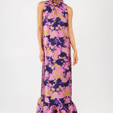 Abbey Glass Dresses Camille Gown Navy Abstract Brocade
