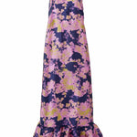 Abbey Glass Dresses Camille Gown Navy Abstract Brocade