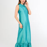 Abbey Glass Dresses Camille Gown Teal Dupioni