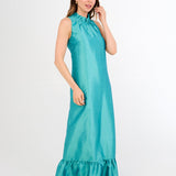 Abbey Glass Dresses Camille Gown Teal Dupioni