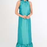 Abbey Glass Dresses Camille Gown Teal Dupioni