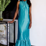 Abbey Glass Dresses Camille Gown Teal Dupioni
