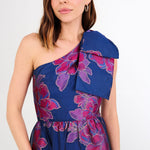 Abbey Glass Dresses Caroline Gown Fuchsia Navy Peony Organza