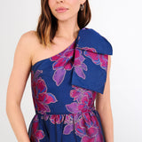 Abbey Glass Dresses Caroline Gown Fuchsia Navy Peony Organza