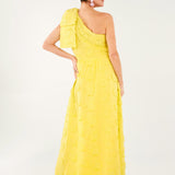 Abbey Glass Dresses Caroline Gown Hot Yellow 3-D Floral Cotton