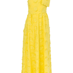 Abbey Glass Dresses Caroline Gown Hot Yellow 3-D Floral Cotton