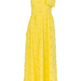 Abbey Glass Dresses Caroline Gown Hot Yellow 3-D Floral Cotton