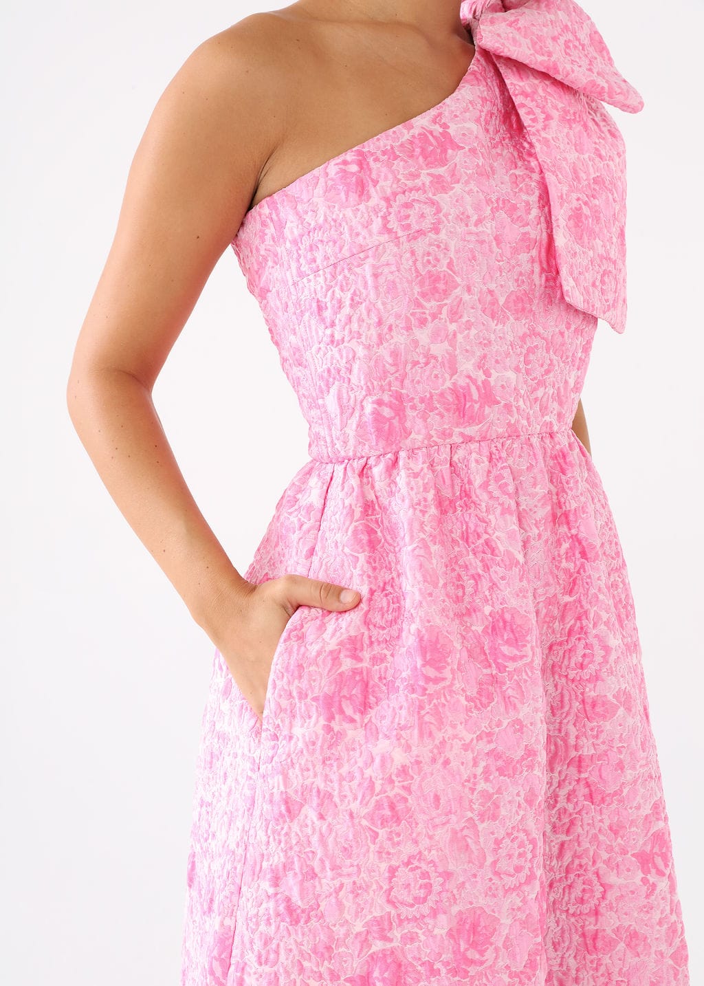 Abbey Glass Dresses Caroline Gown Pink Bubble Jacquard