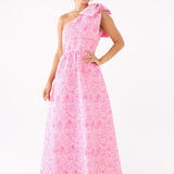 Abbey Glass Dresses Caroline Gown Pink Bubble Jacquard