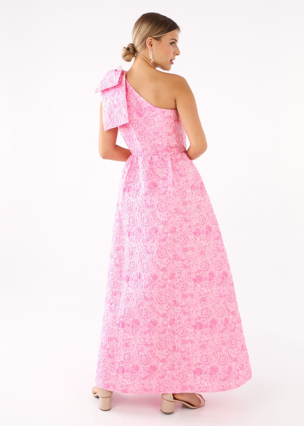 Abbey Glass Dresses Caroline Gown Pink Bubble Jacquard