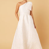 Abbey Glass Dresses Caroline Gown White Bubble Jacquard