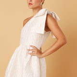 Abbey Glass Dresses Caroline Gown White Bubble Jacquard