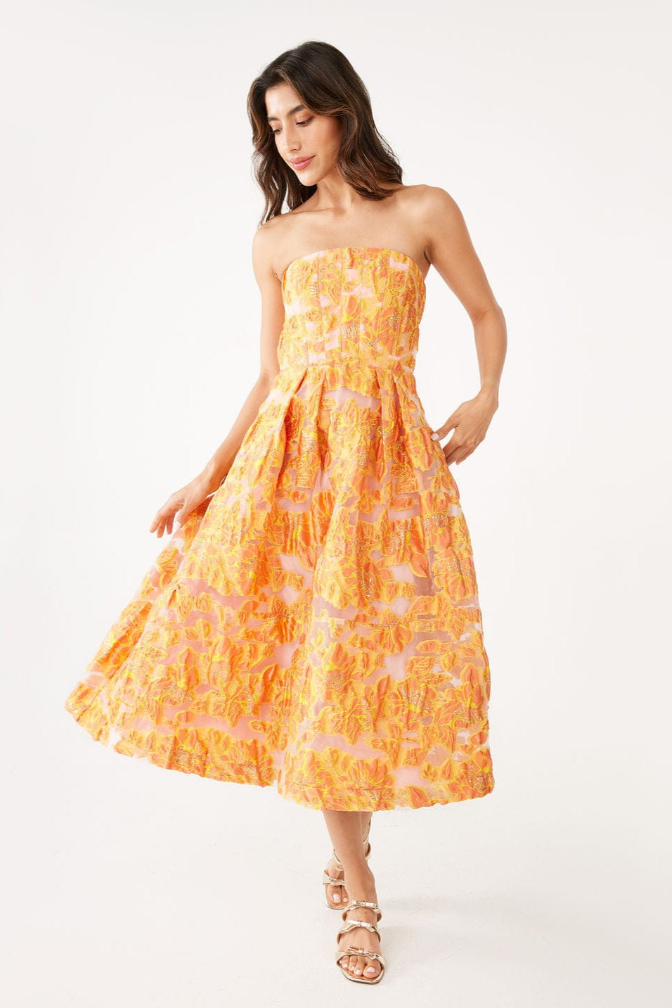 Abbey Glass Dresses Catherine Dress Orange Blossom Organza