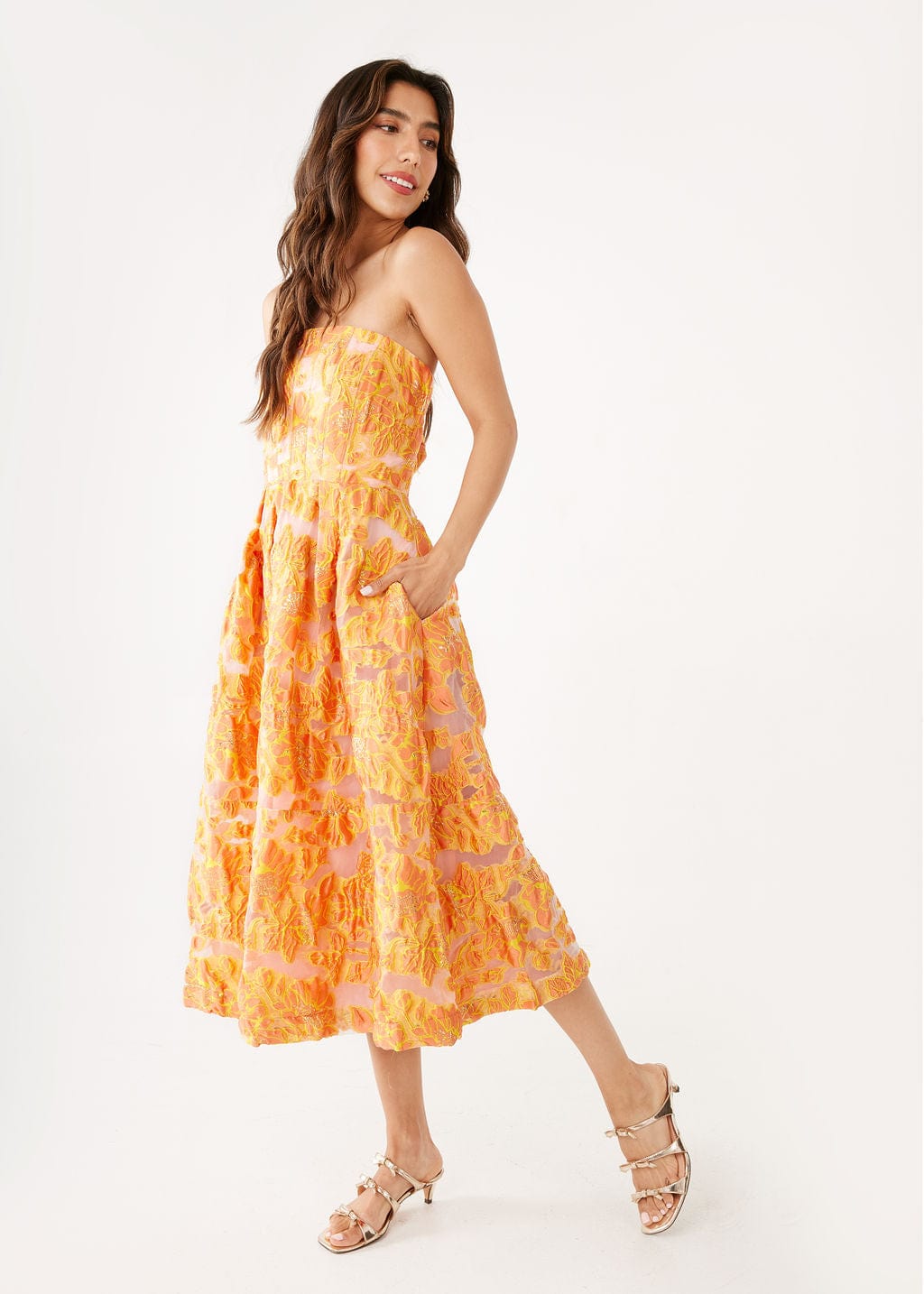 Abbey Glass Dresses Catherine Dress Orange Blossom Organza