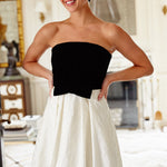 Abbey Glass Dresses Catherine Gown Velvet and Ivory Embossed Satin