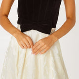 Abbey Glass Dresses Catherine Gown Velvet and Ivory Embossed Satin