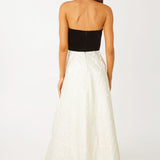 Abbey Glass Dresses Catherine Gown Velvet and Ivory Embossed Satin