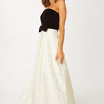 Abbey Glass Dresses Catherine Gown Velvet and Ivory Embossed Satin