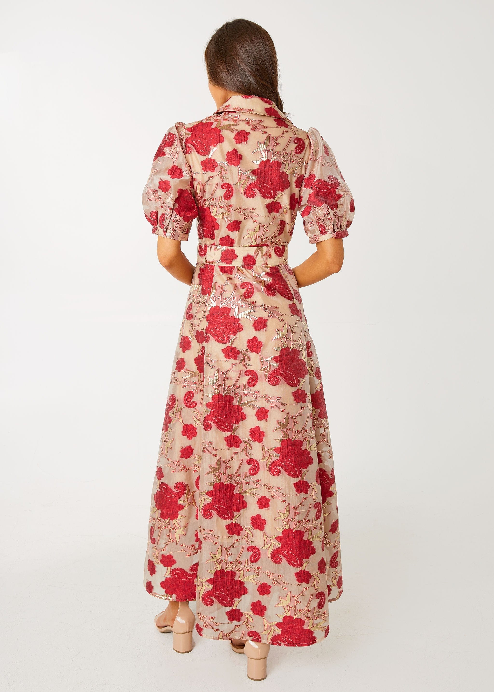 Abbey Glass Dresses Charlotte Gown Red Moonlight Organza