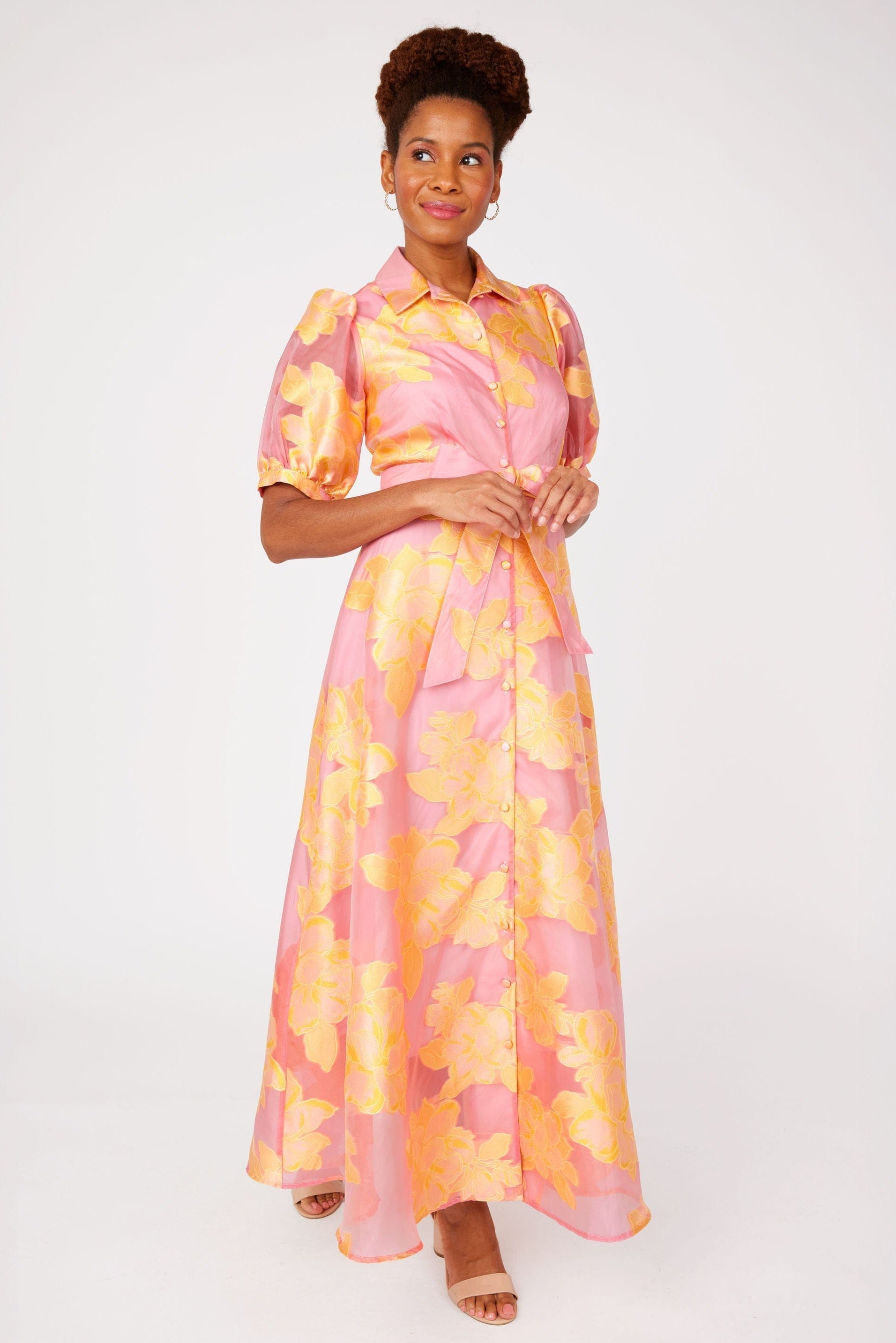 Abbey Glass Dresses Charlotte Gown Sorbet Peony Organza