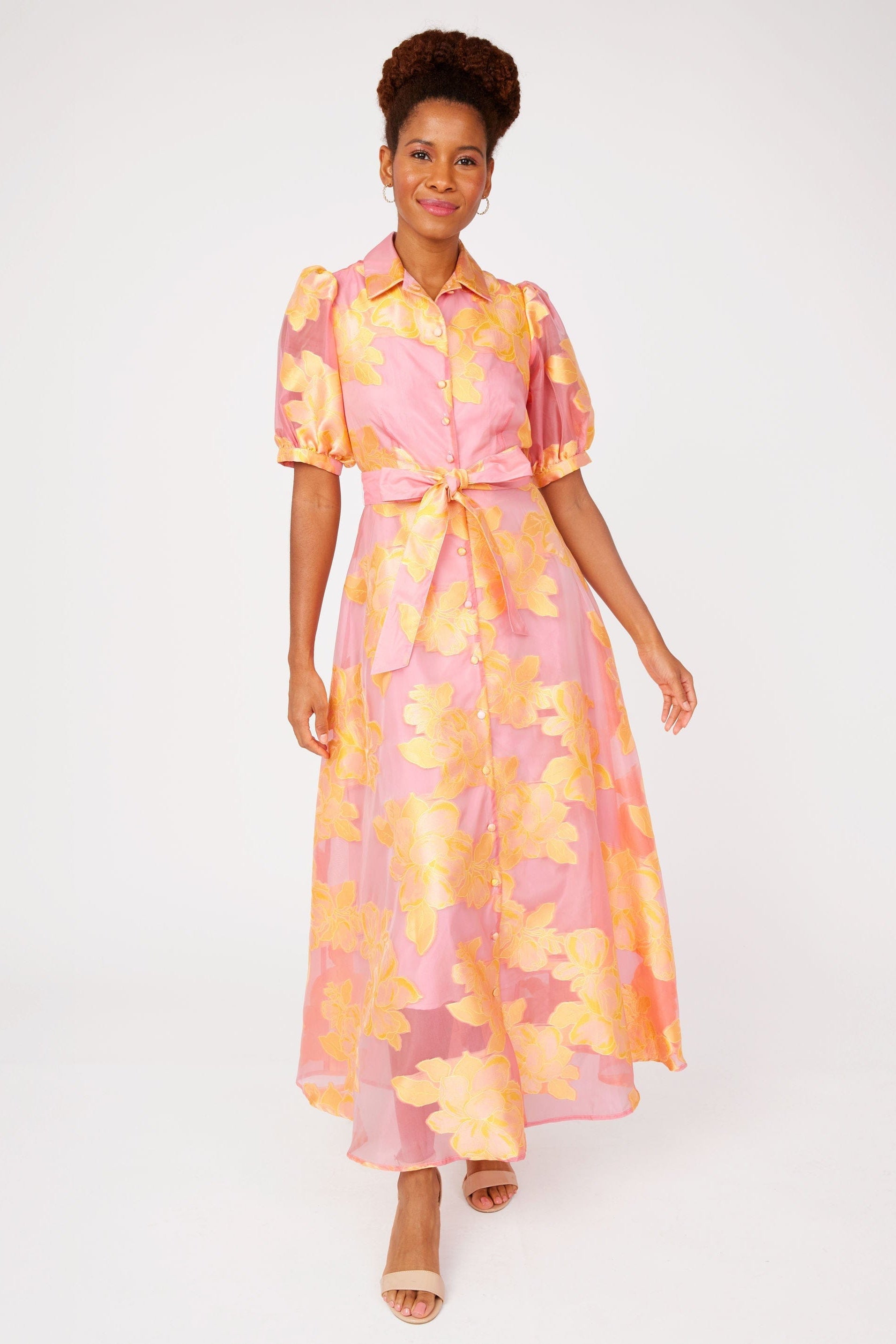 Abbey Glass Dresses Charlotte Gown Sorbet Peony Organza