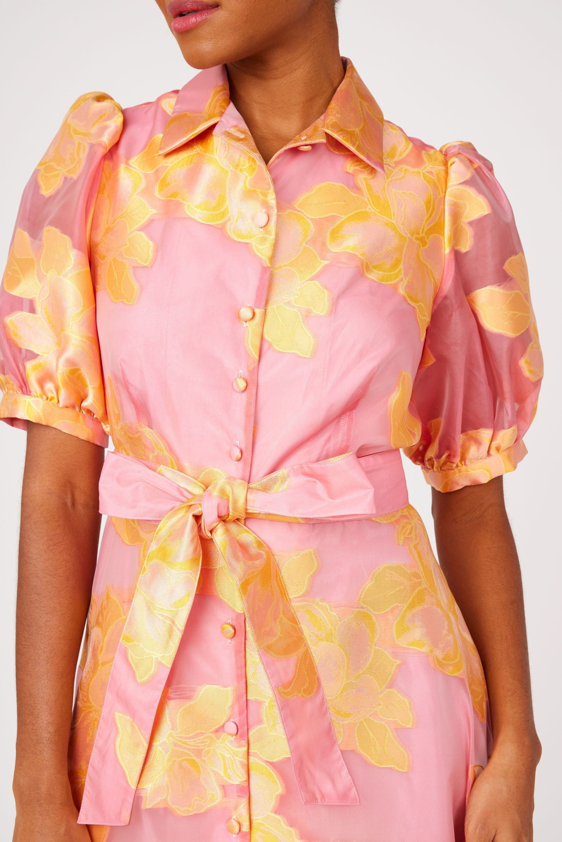 Abbey Glass Dresses Charlotte Gown Sorbet Peony Organza