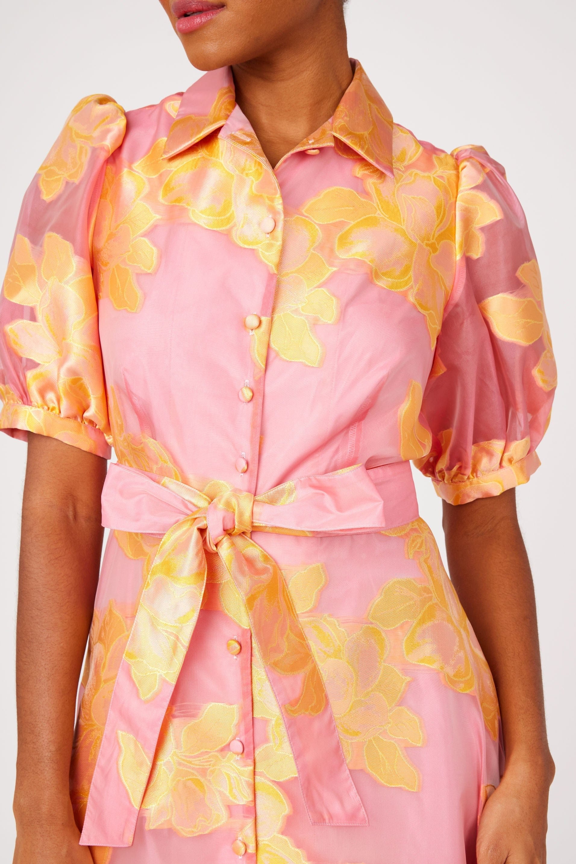 Abbey Glass Dresses Charlotte Gown Sorbet Peony Organza