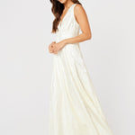 Abbey Glass Dresses Martha Gown Ivory Garden Embossed Satin