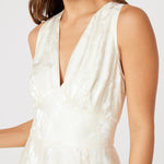 Abbey Glass Dresses Martha Gown Ivory Garden Embossed Satin