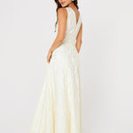 Abbey Glass Dresses Martha Gown Ivory Garden Embossed Satin